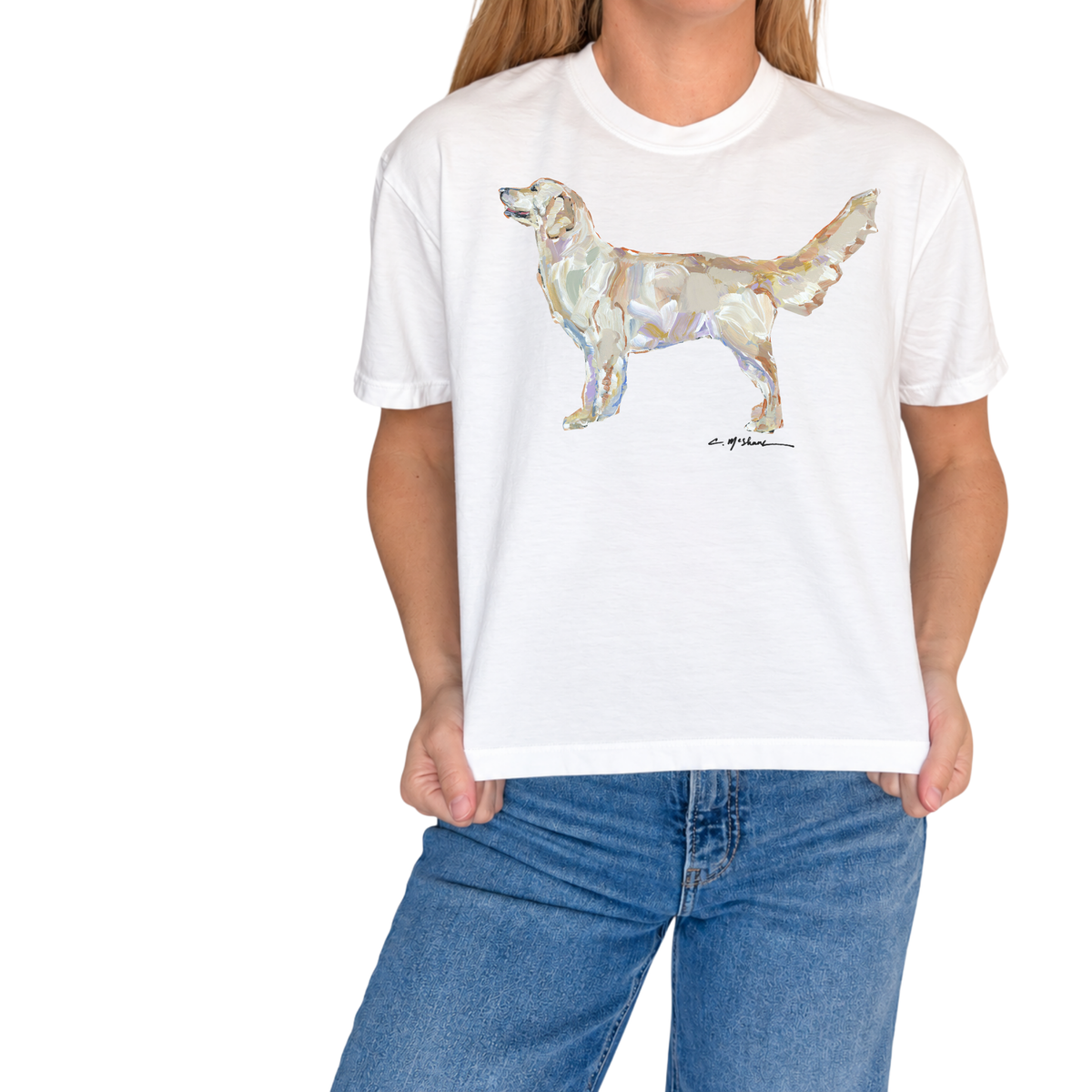 "Light Golden Retriever" Dog Comfort Color Art-T-shirt