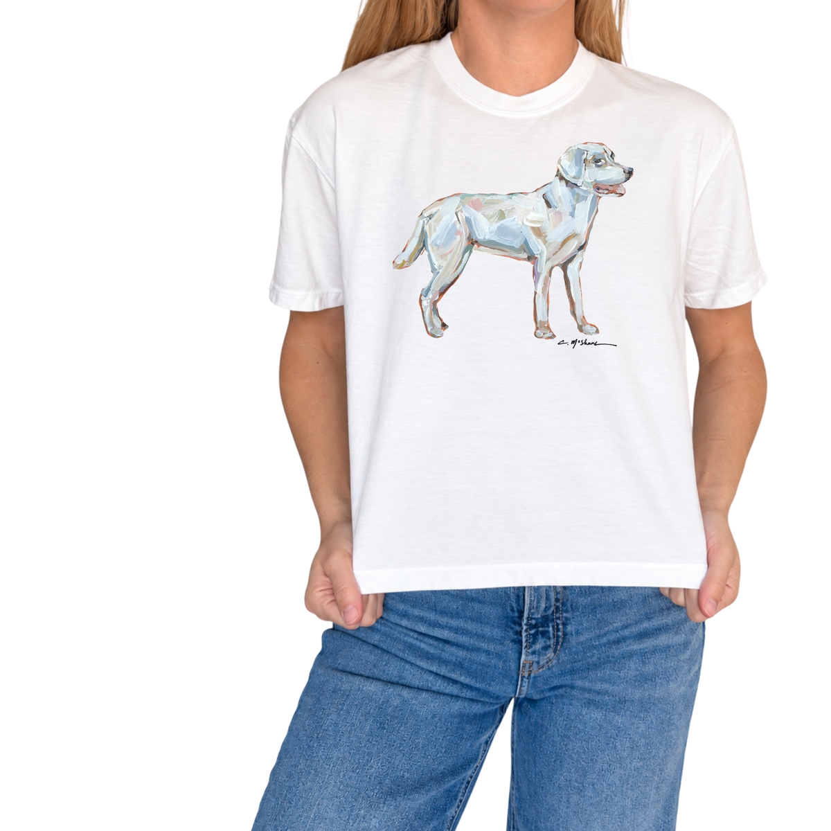 "White Lab Labrador Retriever" Dog Comfort Color Art-T-shirt