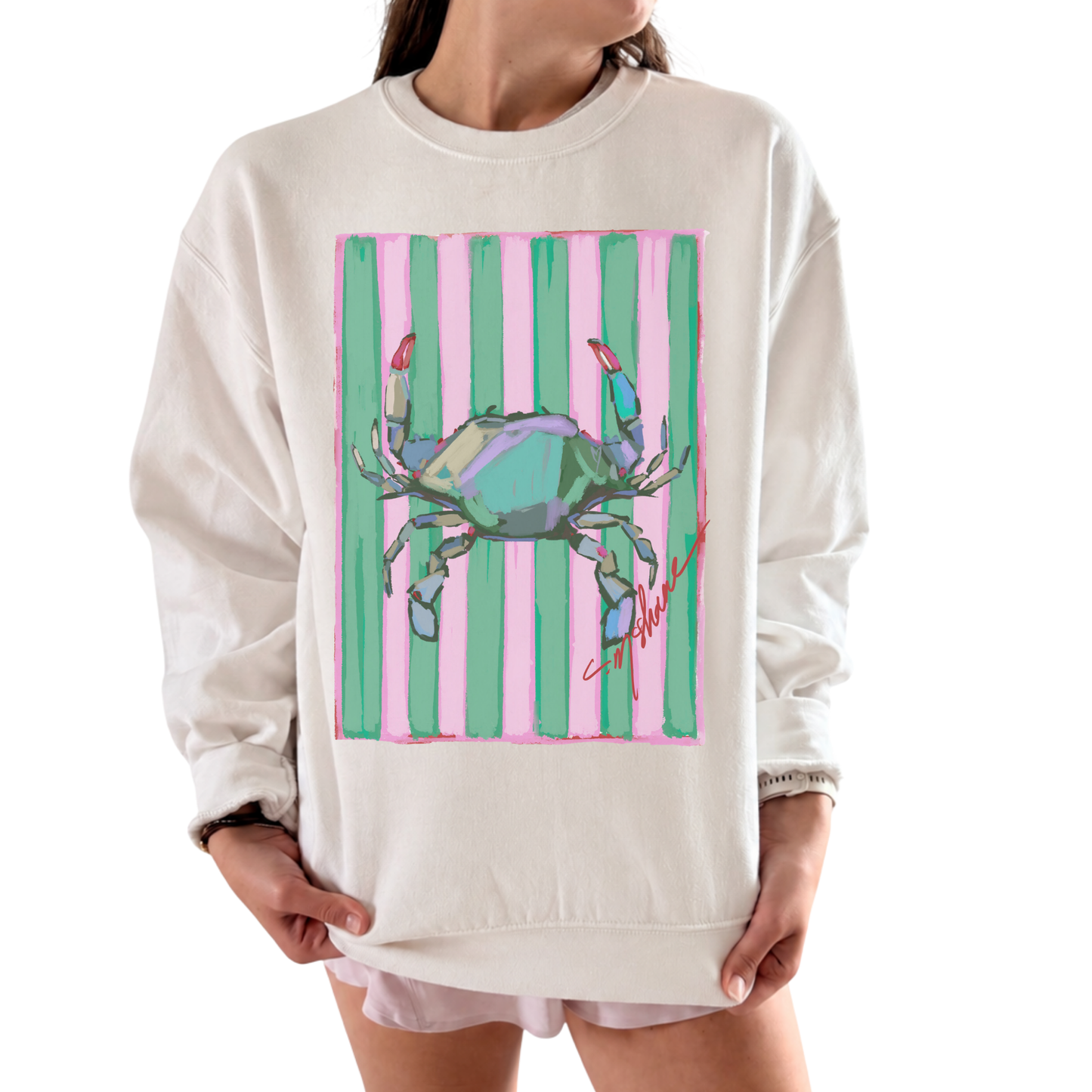 "Happy As a Crab" Art Sweatshirt