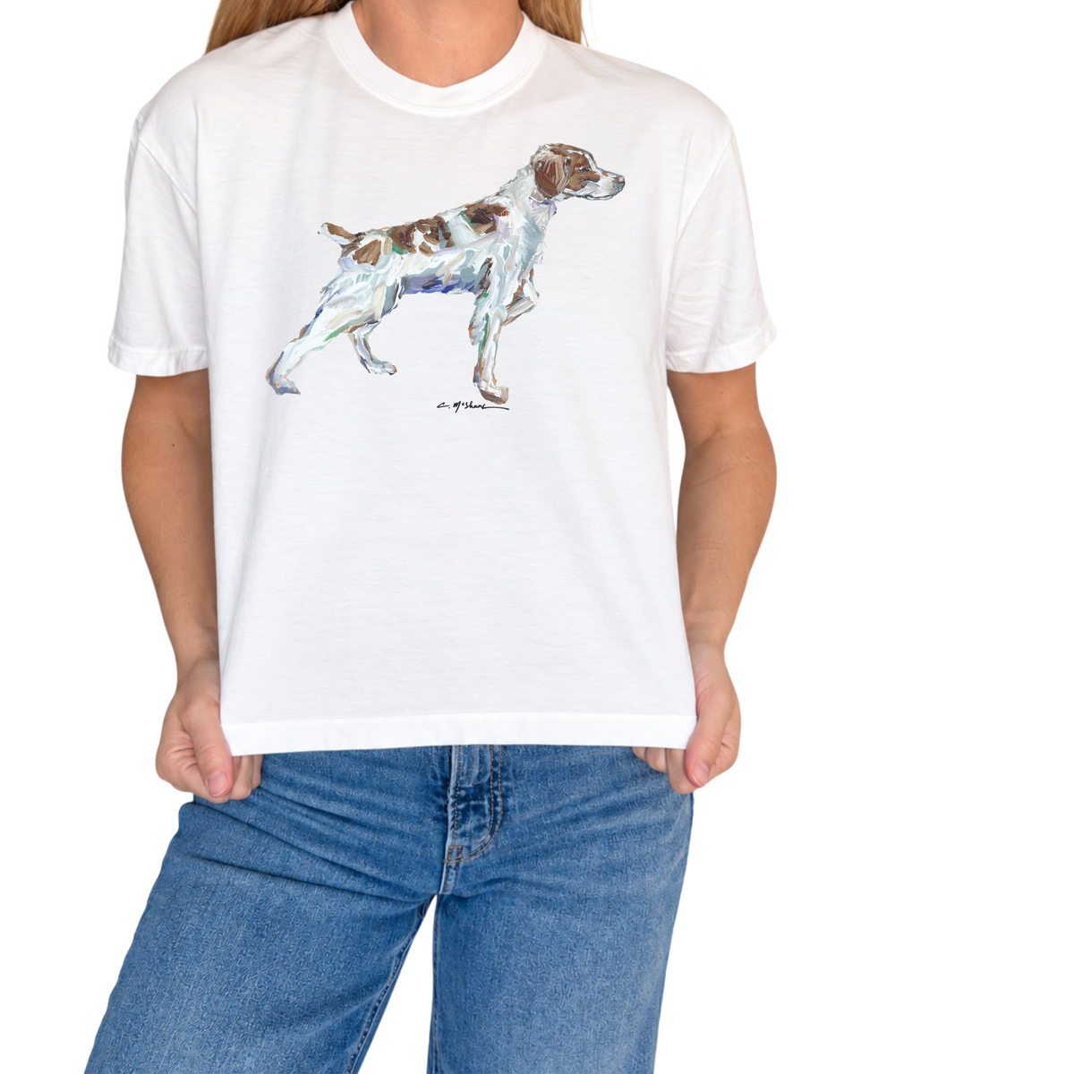 "Brittany Spaniel" Dog Comfort Color Art-T-shirt