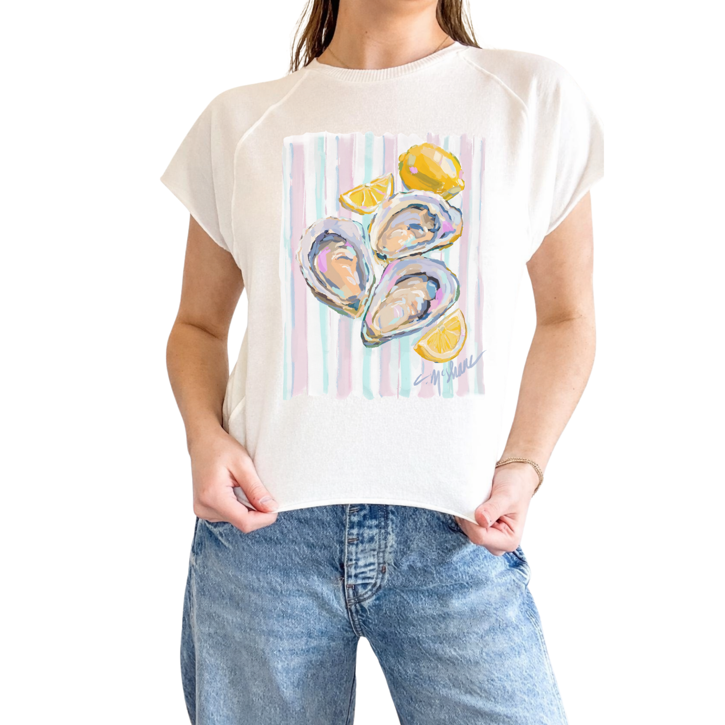 "Oysters & Lemons" Edgy-Short Sleeve Shirt