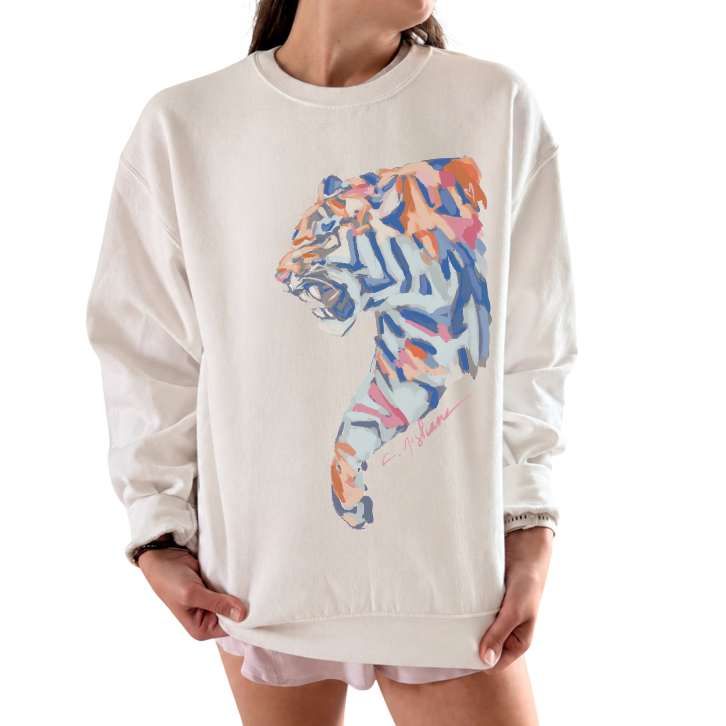 "Tiger Blue Roar" Art Sweatshirt