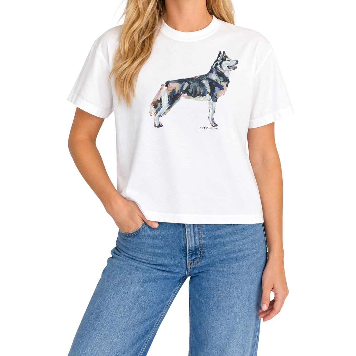 "Siberian Husky" Dog Comfort Color Art-T-shirt