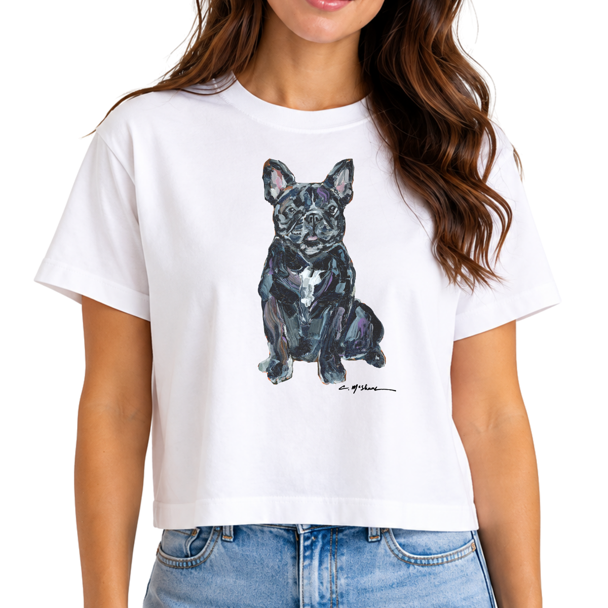 "Black Frenchie French Bulldog" Dog Comfort Color Art-T-shirt
