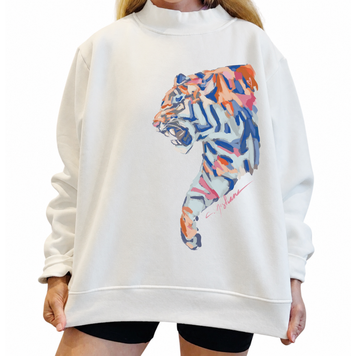 "Tiger Blue Roar" Mock Neck (One Size)