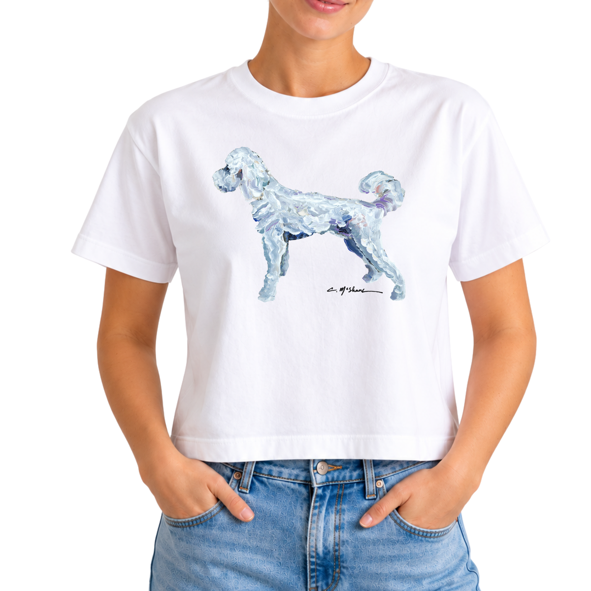 "White Goldendoodle" Dog Comfort Color Art-T-shirt