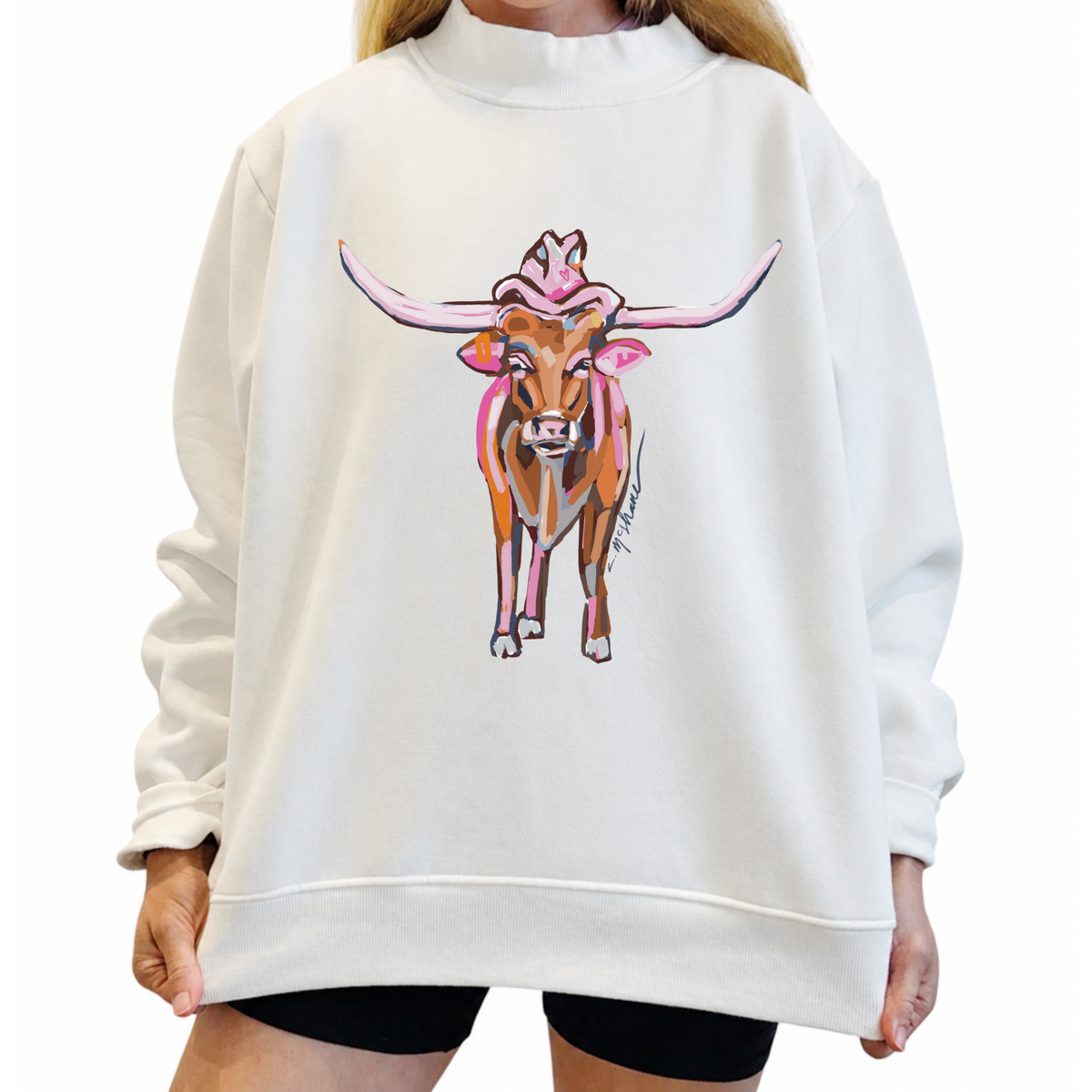 "Longhorn Love" Mock Neck (One Size)