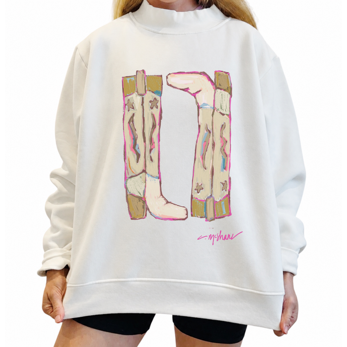 "Cowgirl Up Golds" Mock Neck (One Size)
