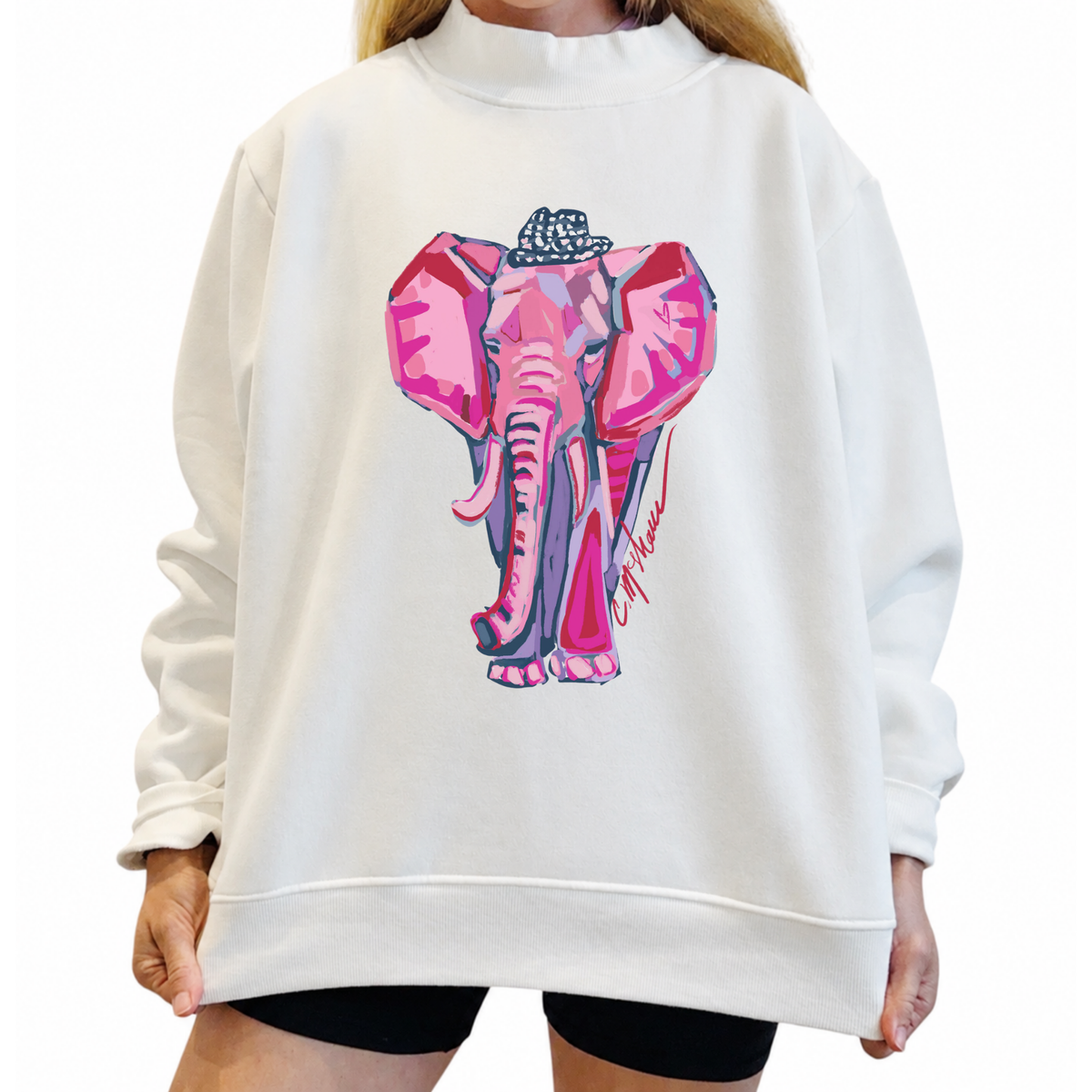 "Elephant Love" Mock Neck (One Size)