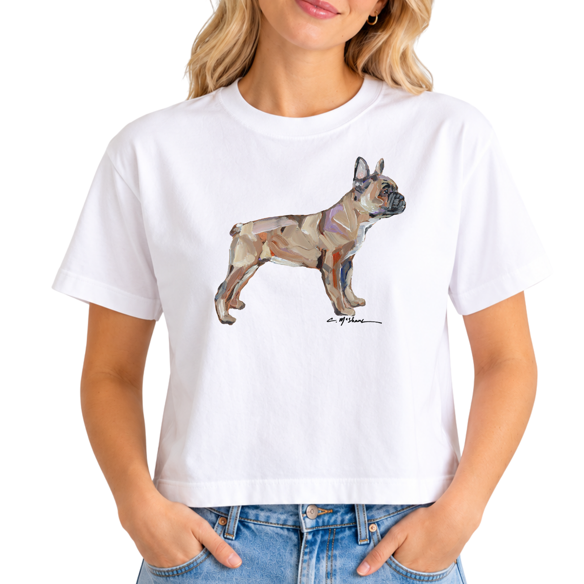 "Blonde Frenchie French Bulldog" Dog Comfort Color Art-T-shirt