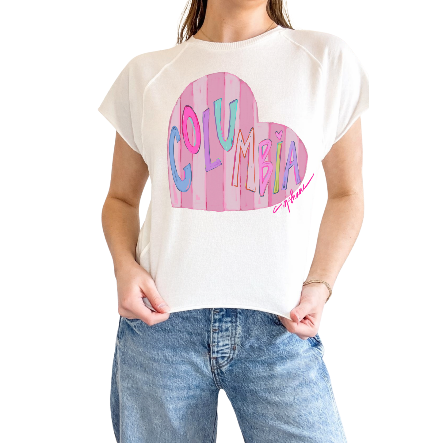"Columbia Love" Edgy-Short Sleeve Shirt