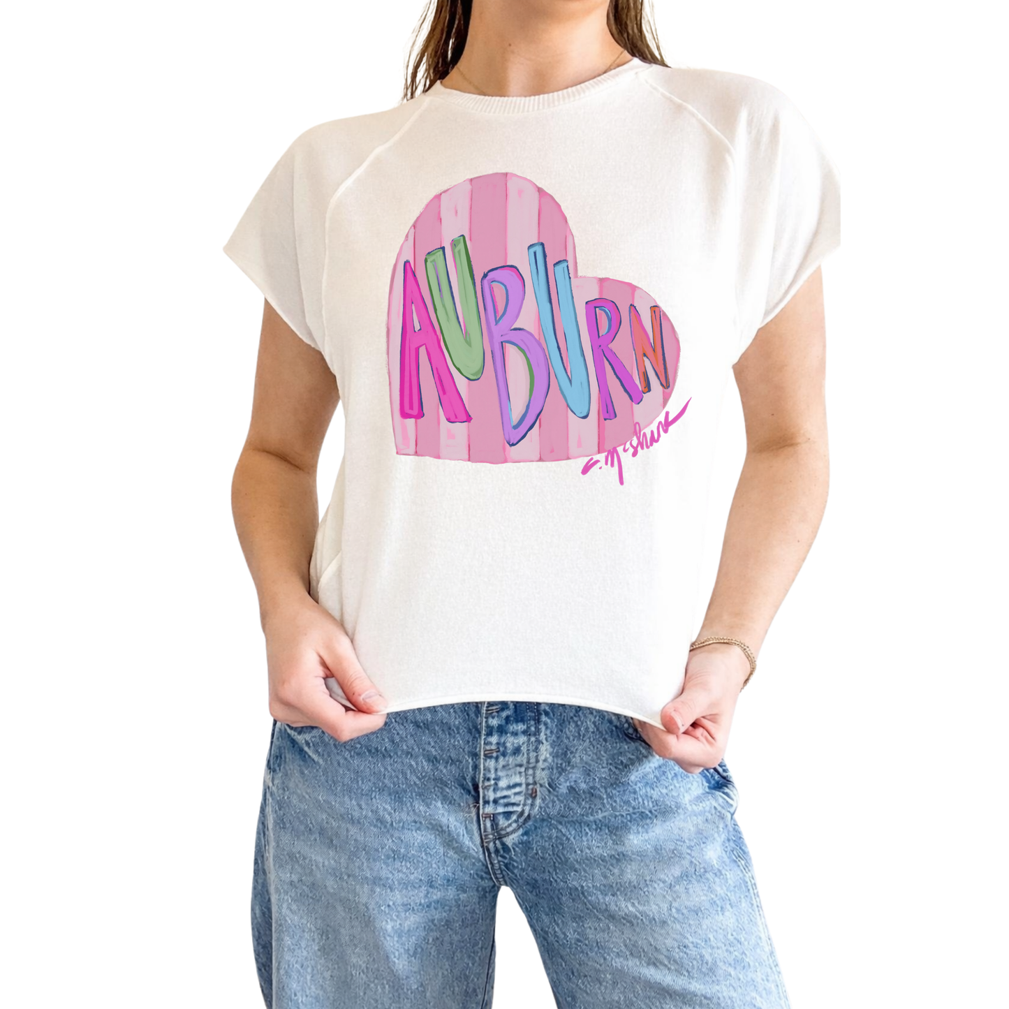 "Auburn Love" Edgy-Short Sleeve Shirt