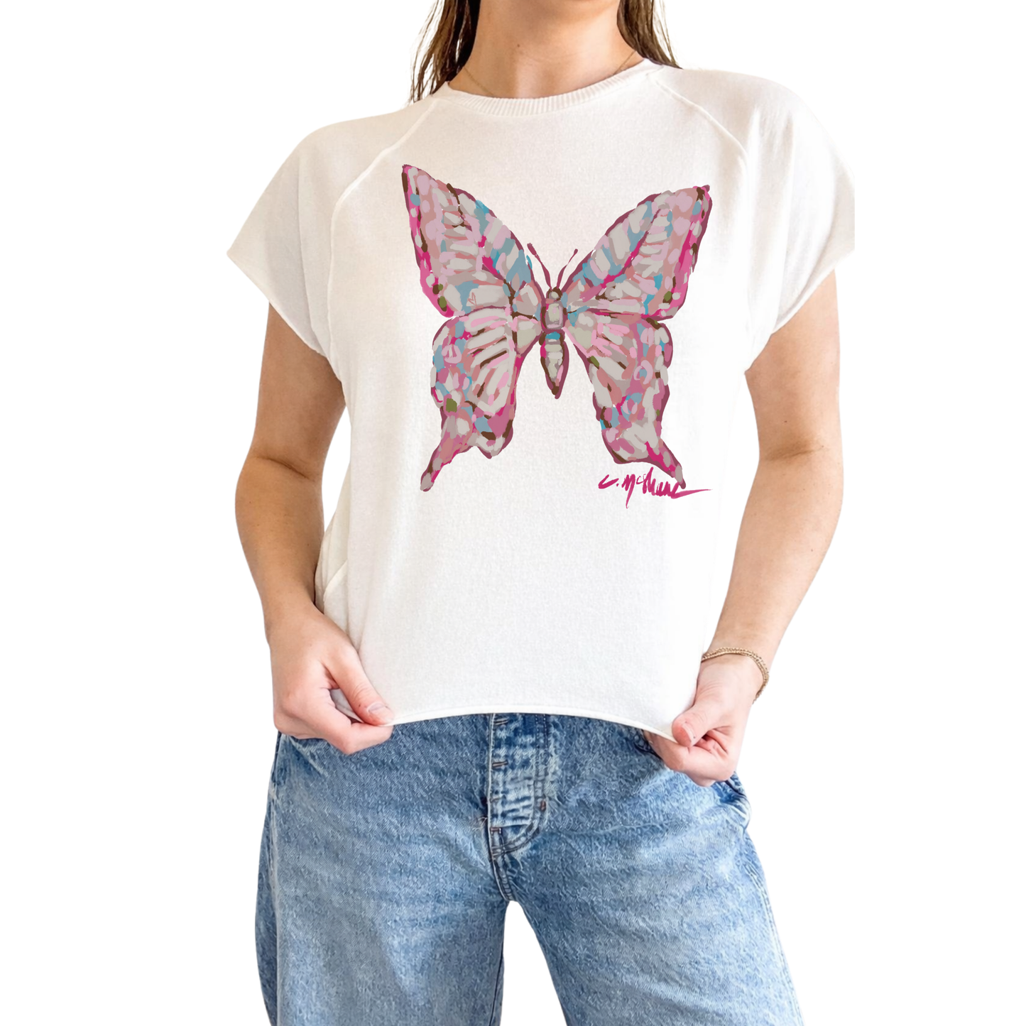 "Butterfly Wishes" Edgy-Short Sleeve Shirt