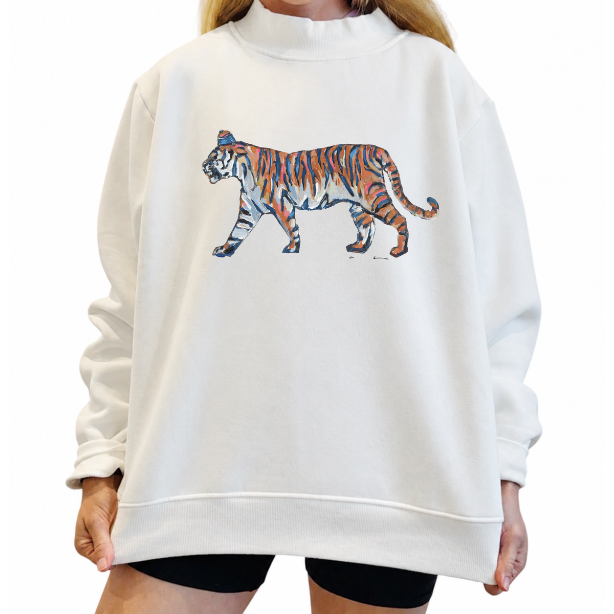 "Tiger Blues Side" Mock Neck (One Size)