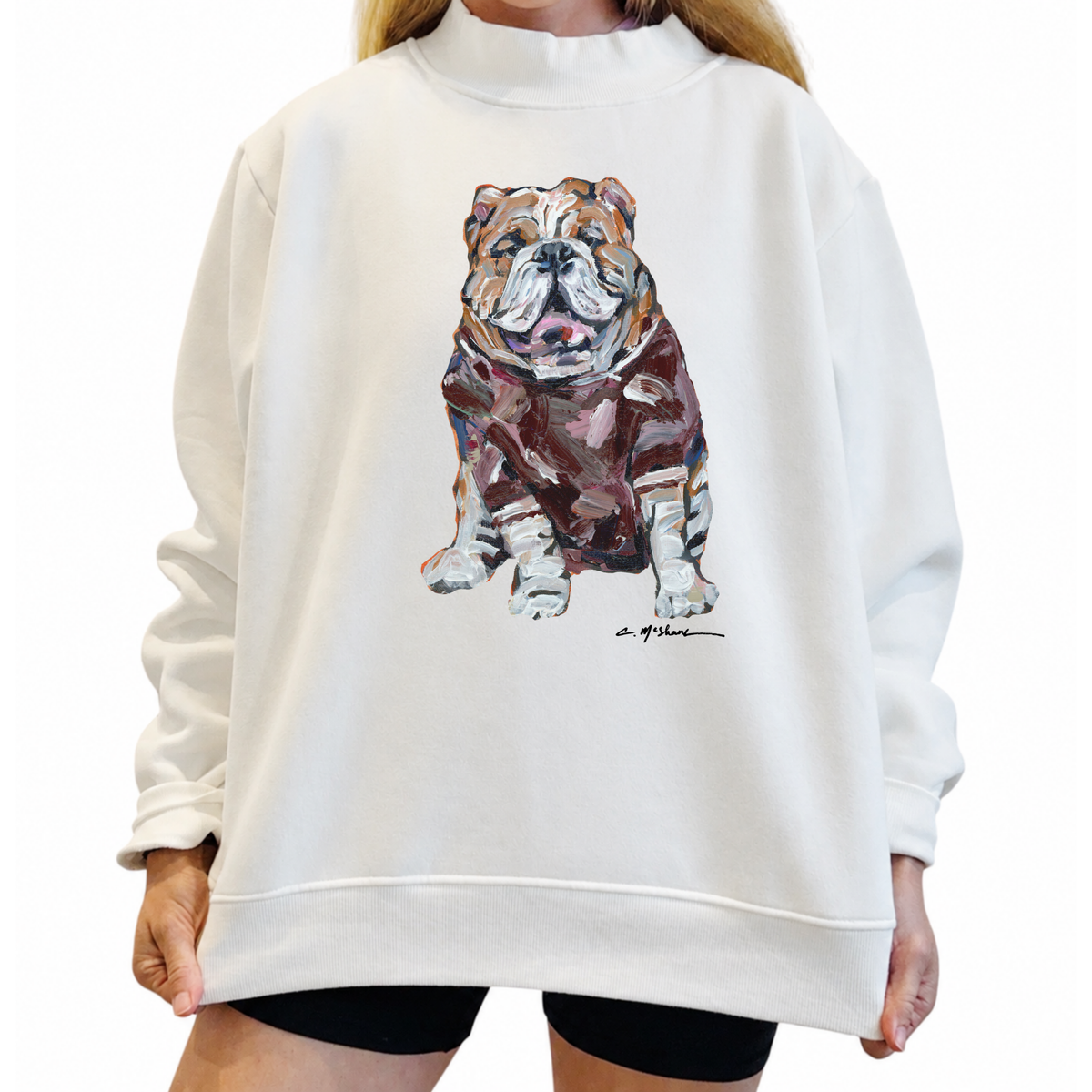 "Bulldog Maroon" Mock Neck (One Size)