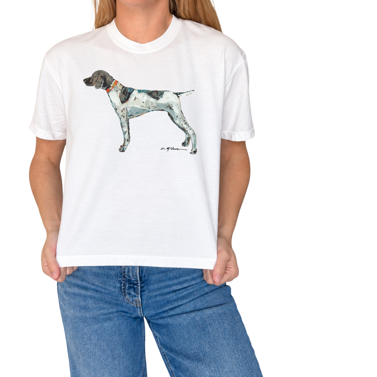 "German Shorthair Pointer Standing GSP" Dog Comfort Color Art-T-shirt