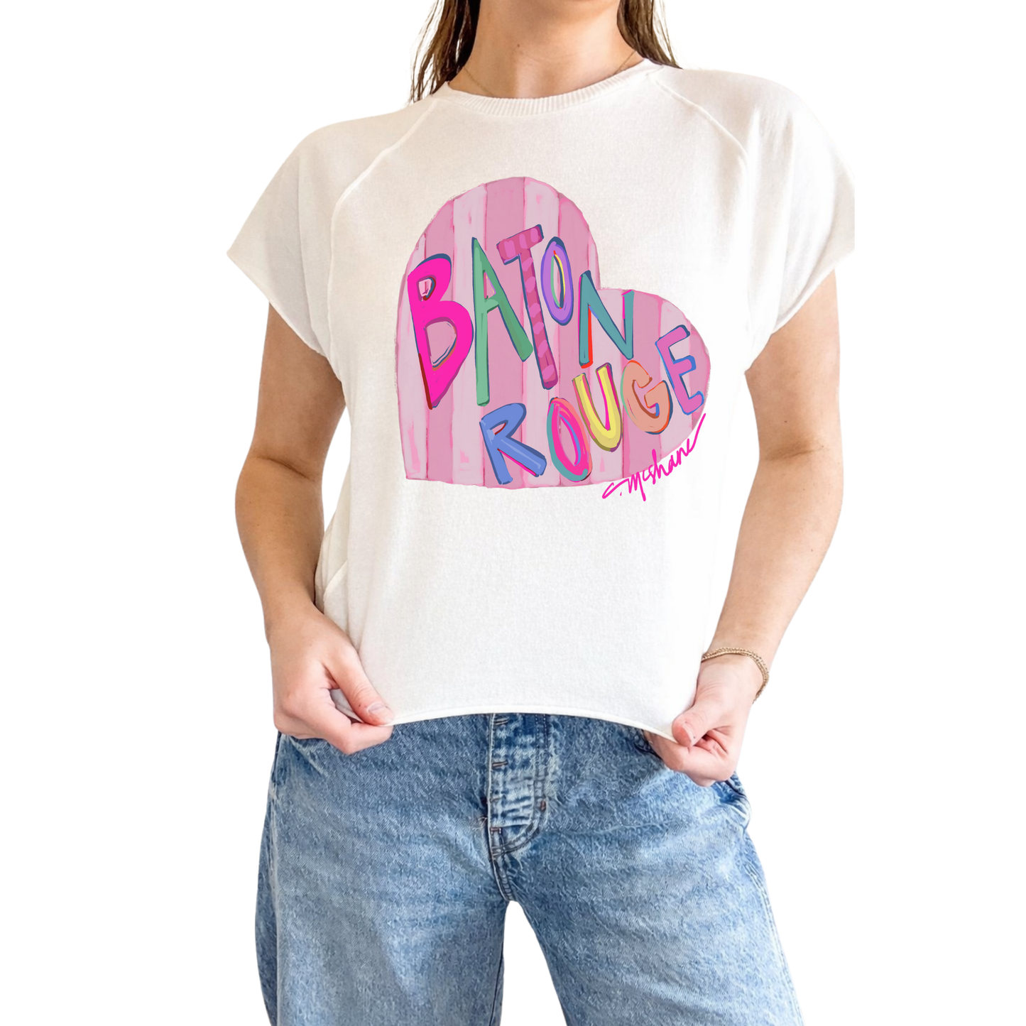 "Baton Rouge Love" Edgy-Short Sleeve Shirt