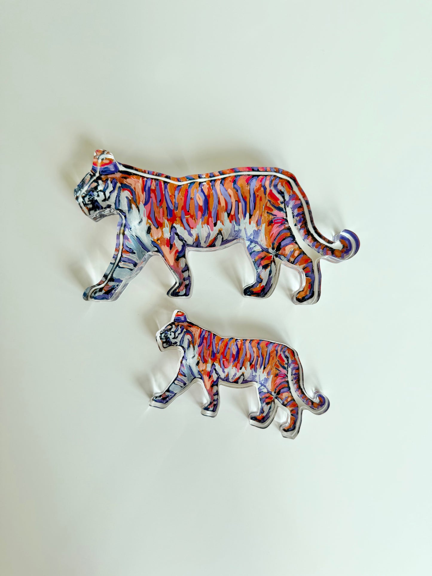 "Tiger Purple & Orange Standing" acrylic shelfie