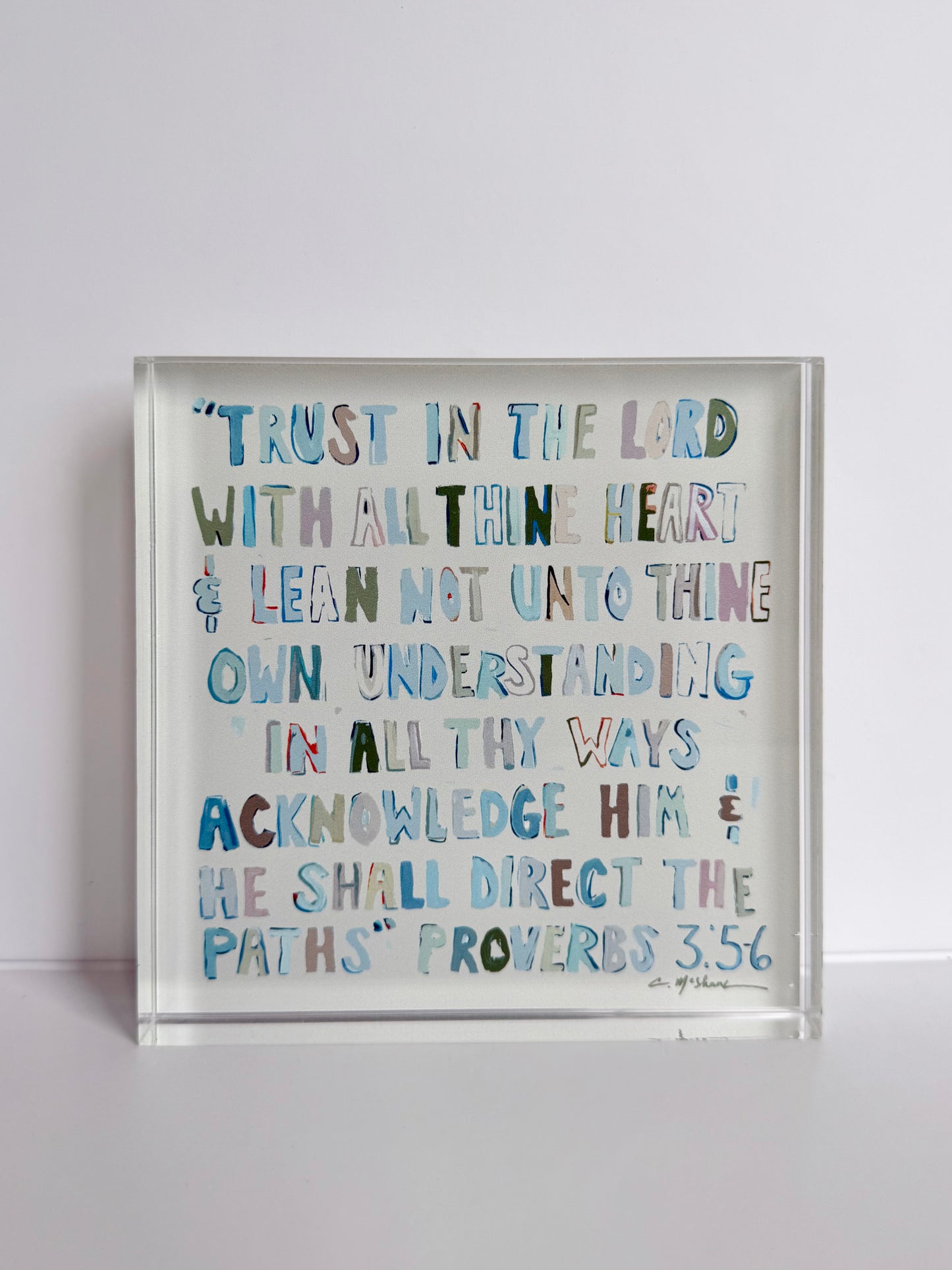 "Proverbs Neutral" acrylic block