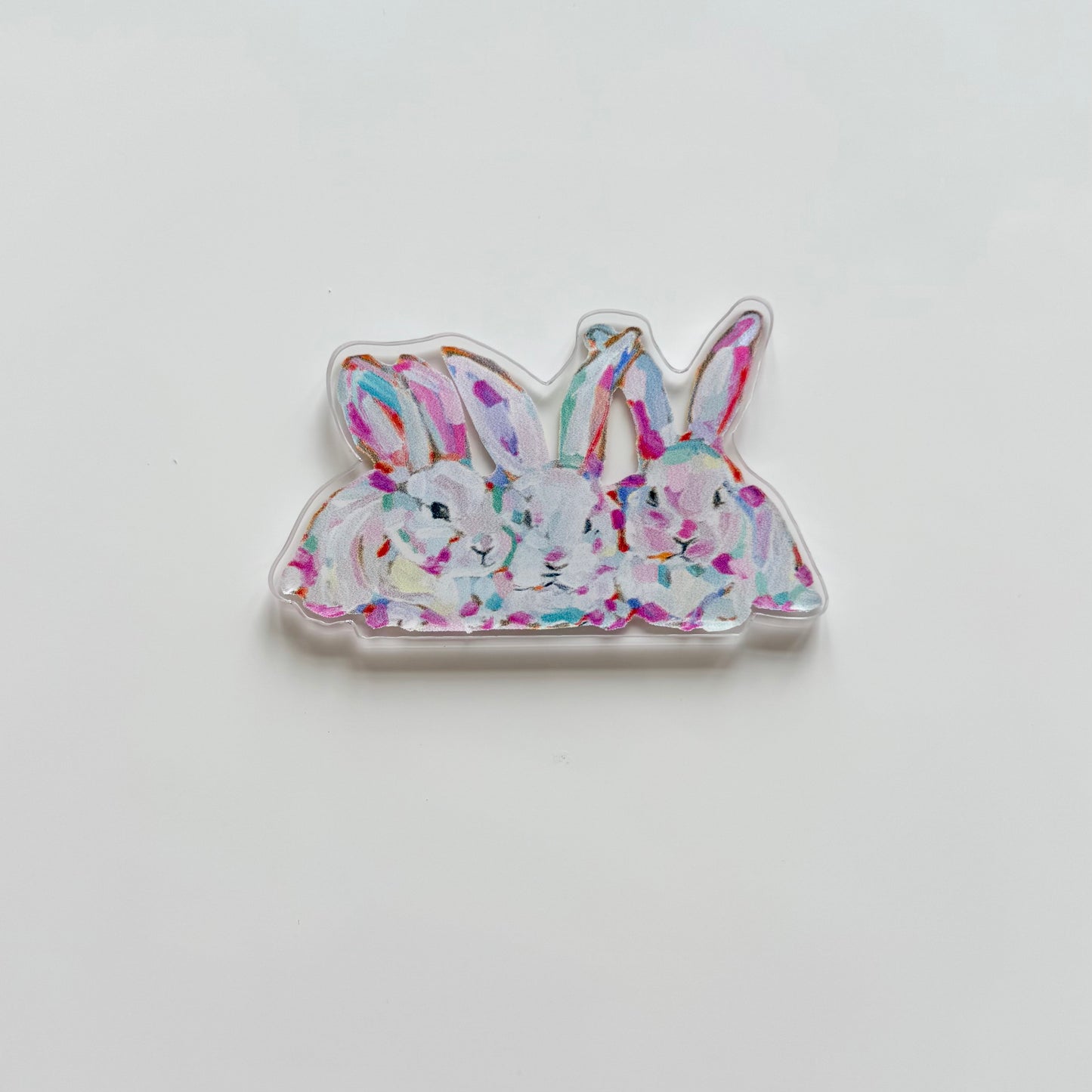 Hip Hap Hop Bunny Acrylic Magnet | Interchangeable Tabletop & Refrigerator Magnet