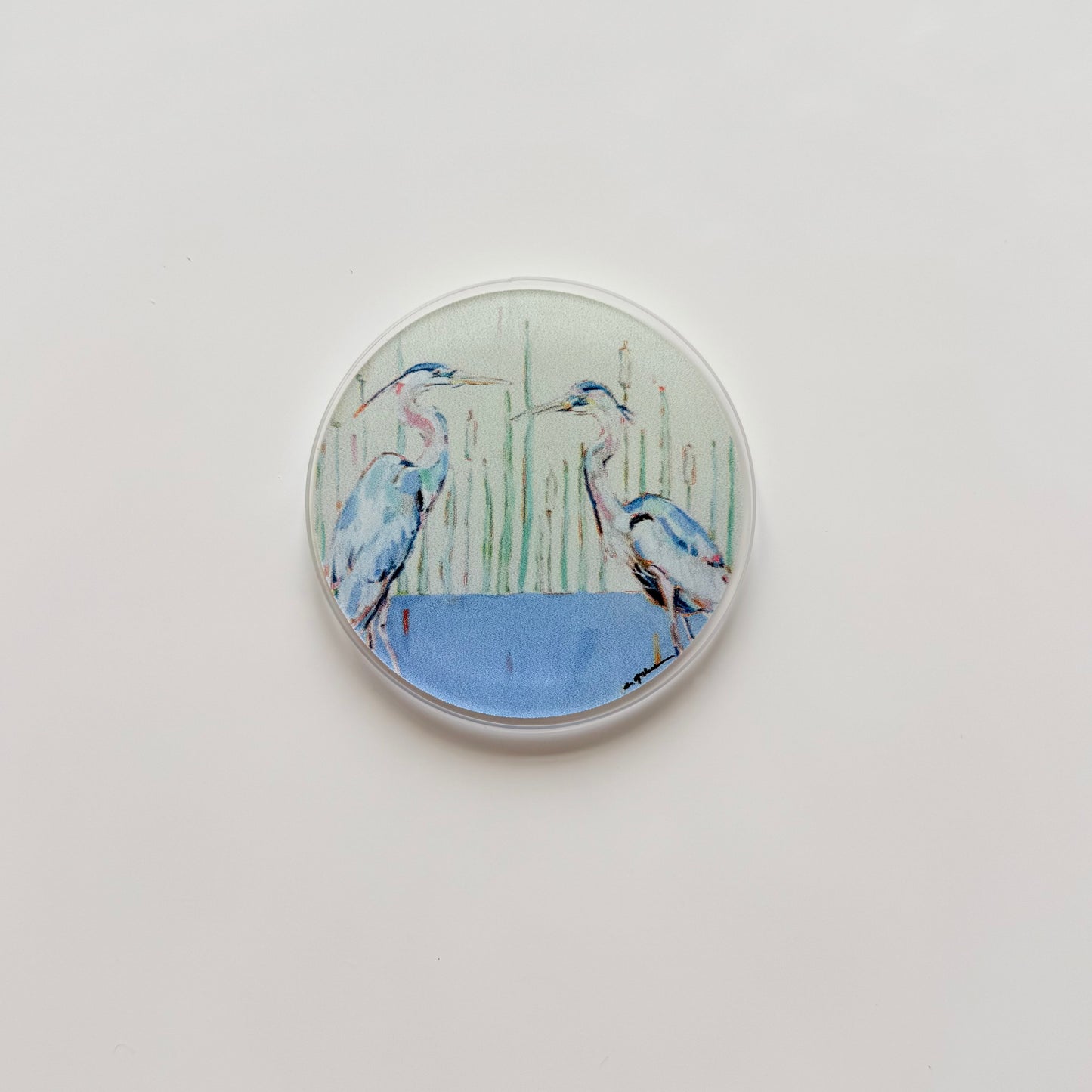 Blue Herons Acrylic Magnet | Interchangeable Tabletop & Refrigerator Magnet