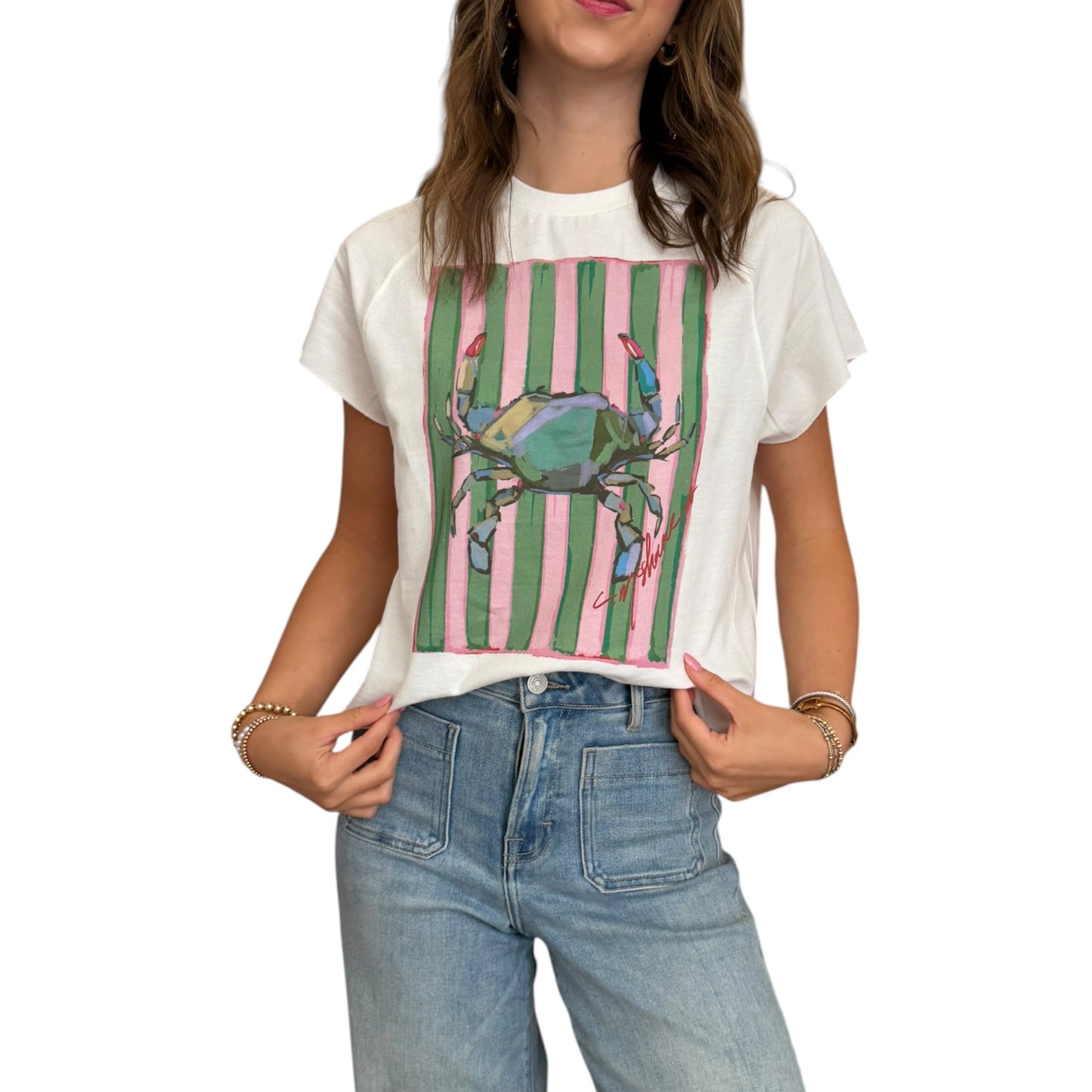 "Happy As a Crab" Edgy-Short Sleeve Shirt