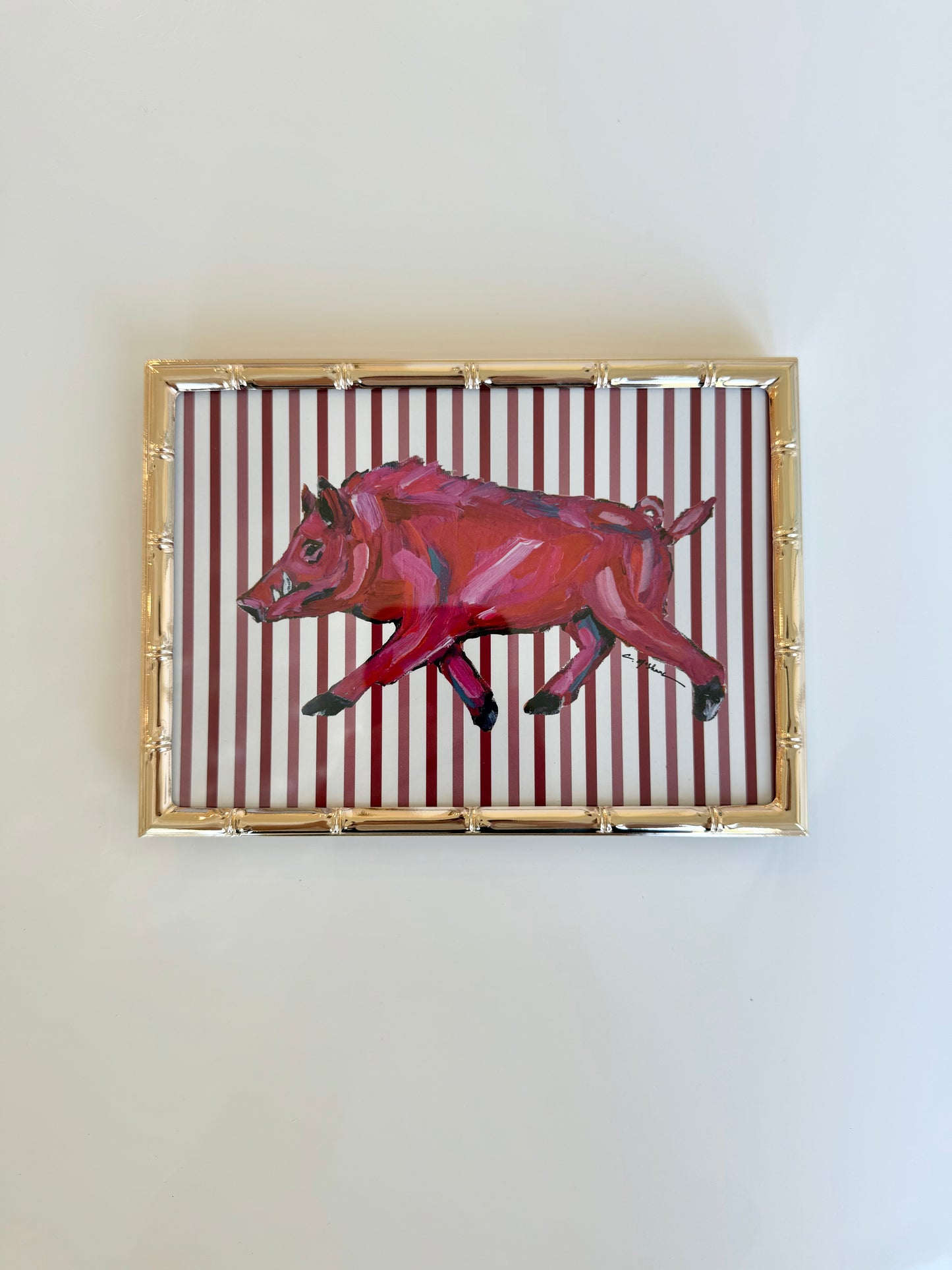 "Pinky Pig" framable card