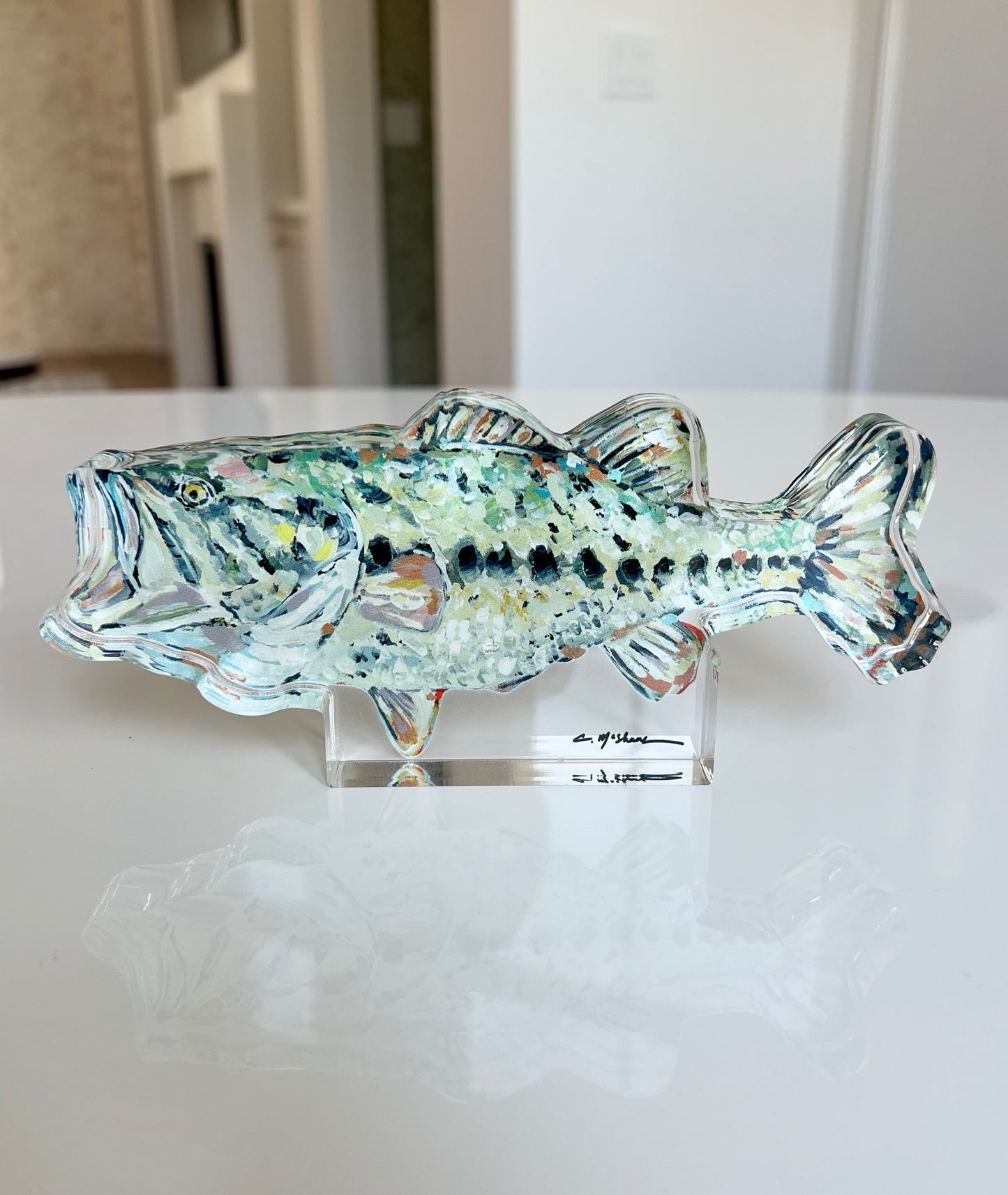 "Gone Fishin" bass acrylic