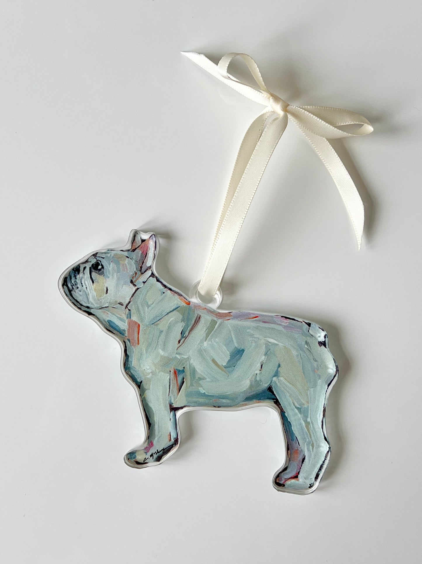 Frenchie White (Ornament)
