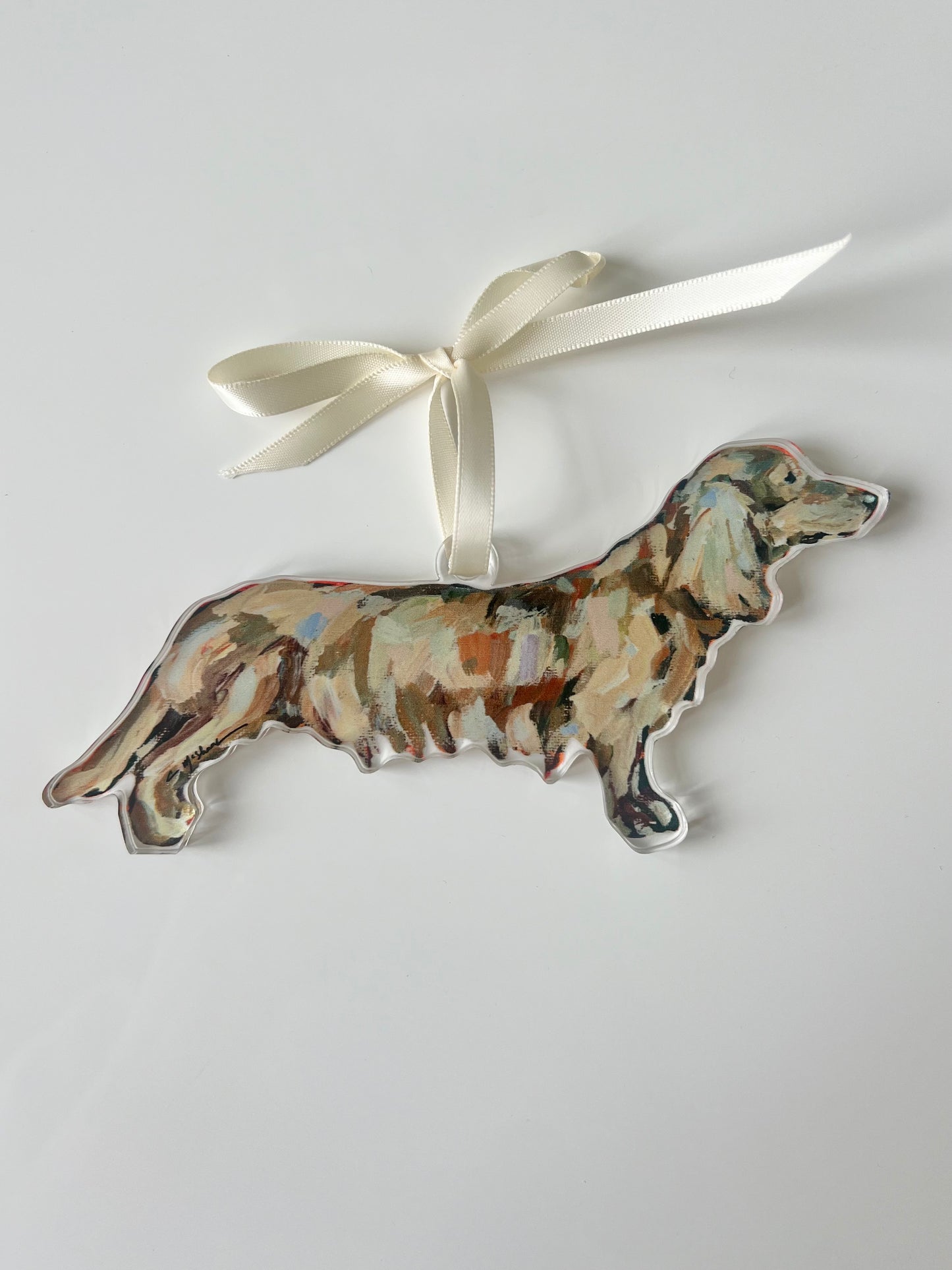 Dachshund long-haired blonde (Ornament)