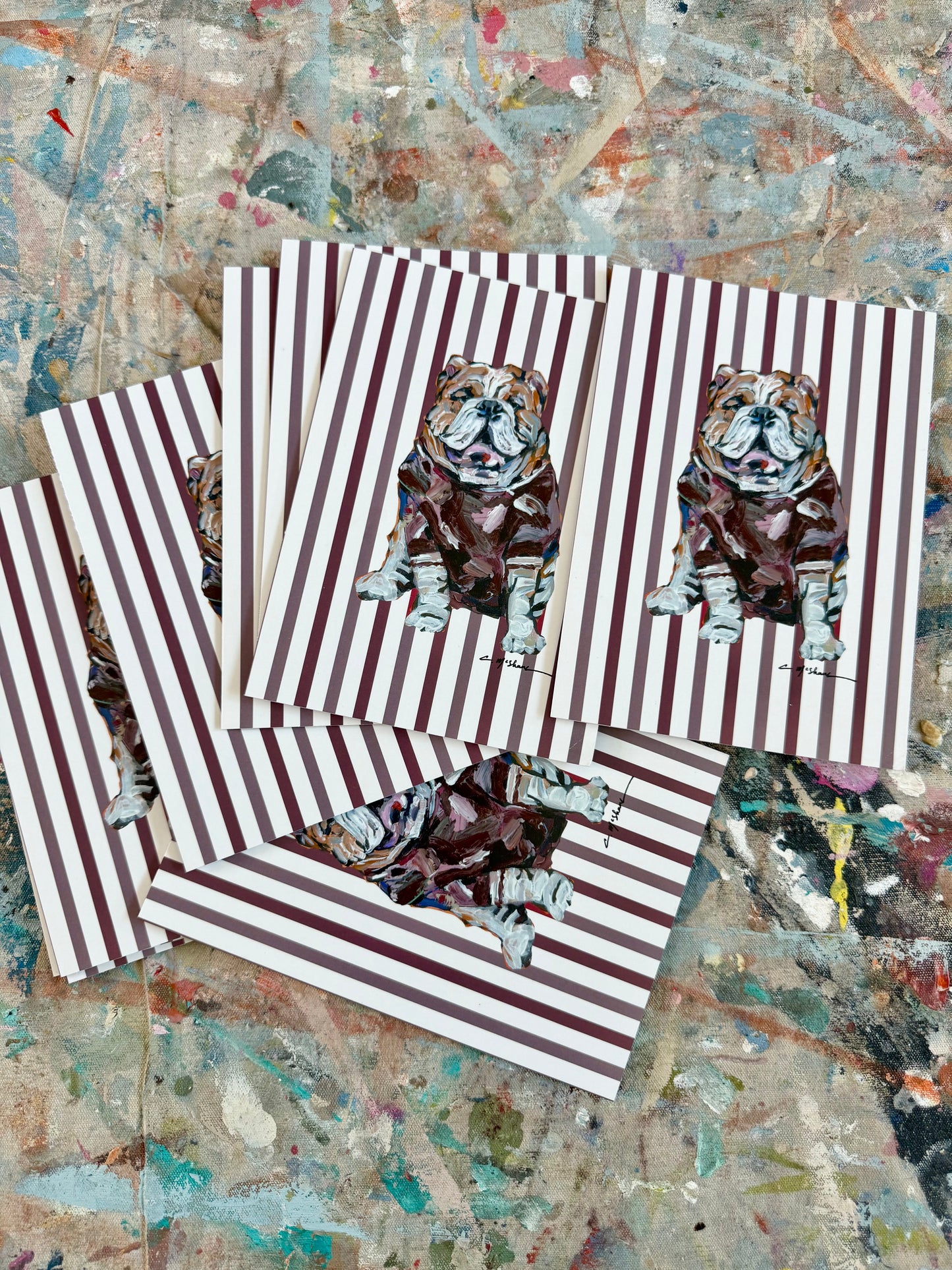 "Bulldog Maroon" Framable Card Pack of 10