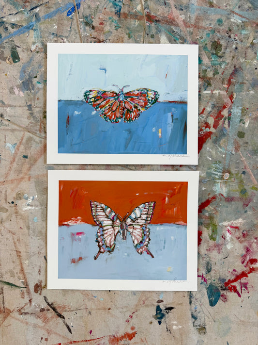 "Butterfly Kisses" 10X8 hand signed paper prints (set of 2)