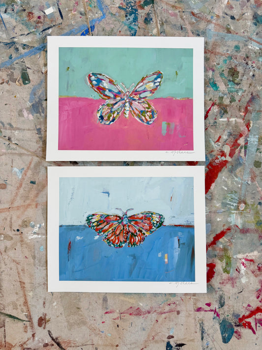 "Butterfly Kisses" 10X8 hand signed paper prints (set of 2)