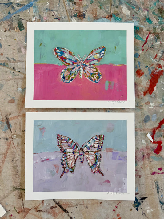 "Butterfly Kisses" 10X8 hand signed paper prints (set of 2)
