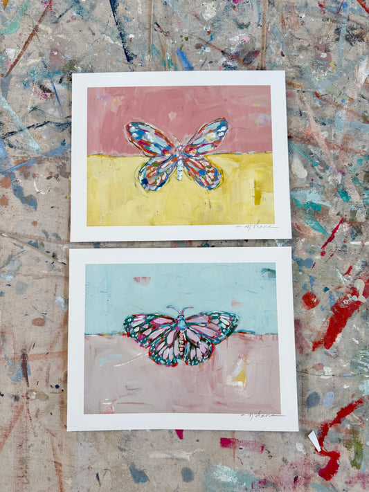 "Butterfly Kisses" 10X8 hand signed paper prints (set of 2)