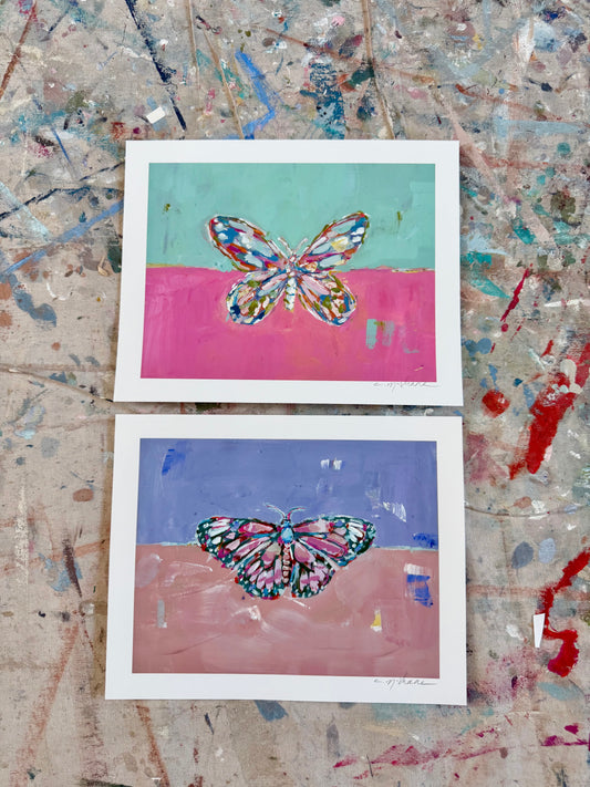 "Butterfly Kisses" 10X8 hand signed paper prints (set of 2)