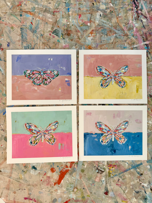 "Butterfly Kisses" 10X8 hand signed paper prints (set of 4)