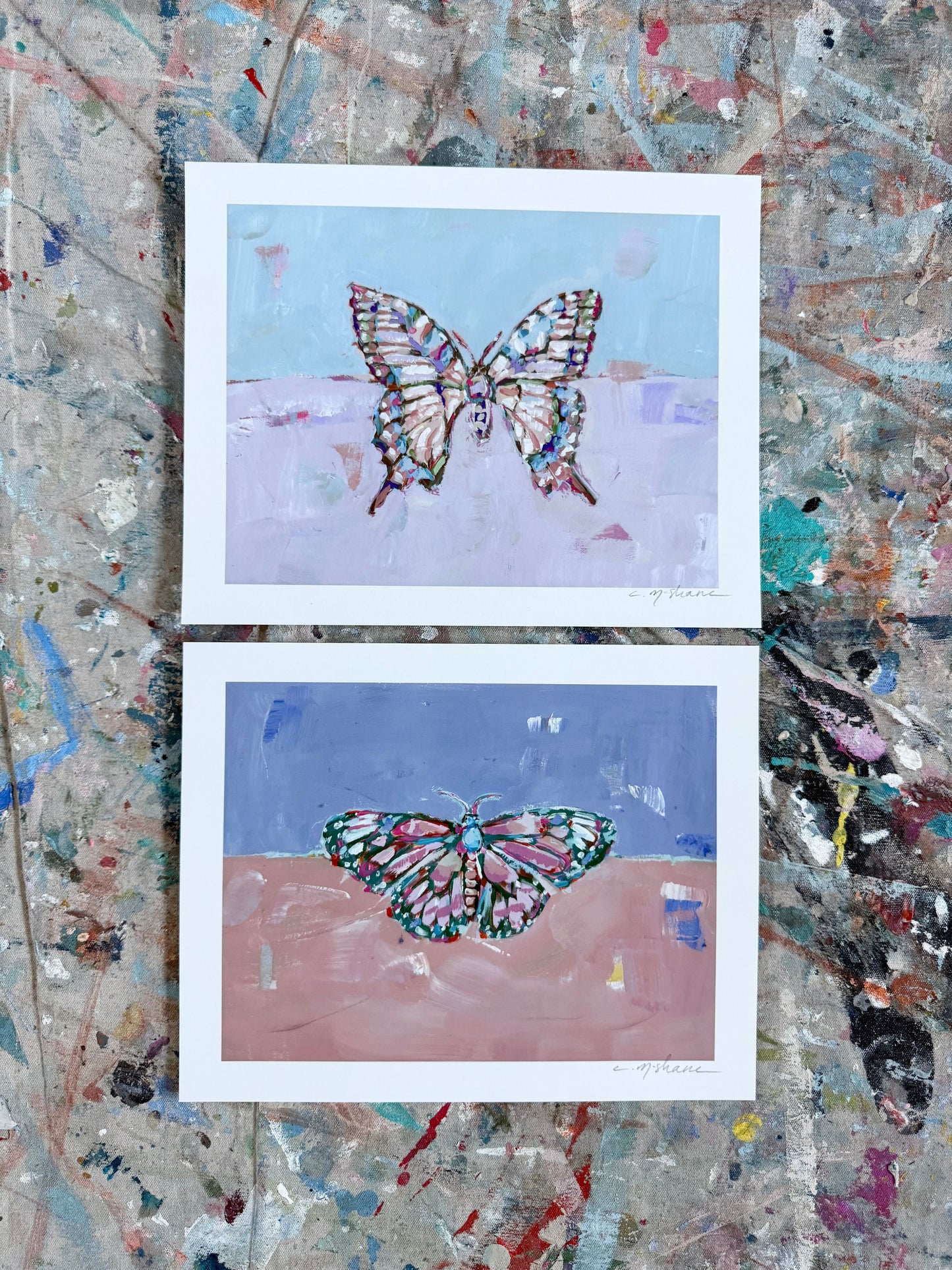 "Butterfly Kisses" 10X8 hand signed paper prints (set of 2)