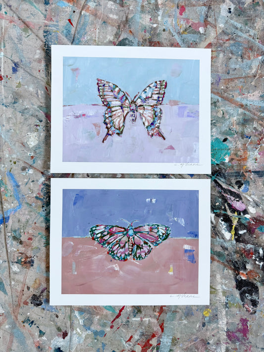 "Butterfly Kisses" 10X8 hand signed paper prints (set of 2)