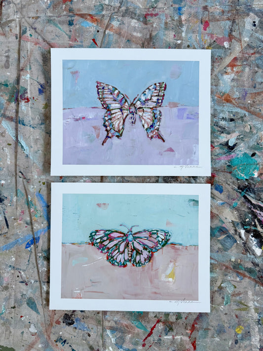 "Butterfly Kisses" 10X8 hand signed paper prints (set of 2)