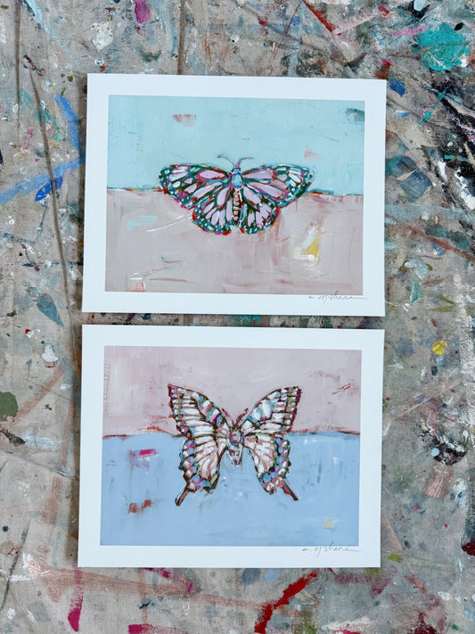 "Butterfly Kisses" 10X8 hand signed paper prints (set of 2)