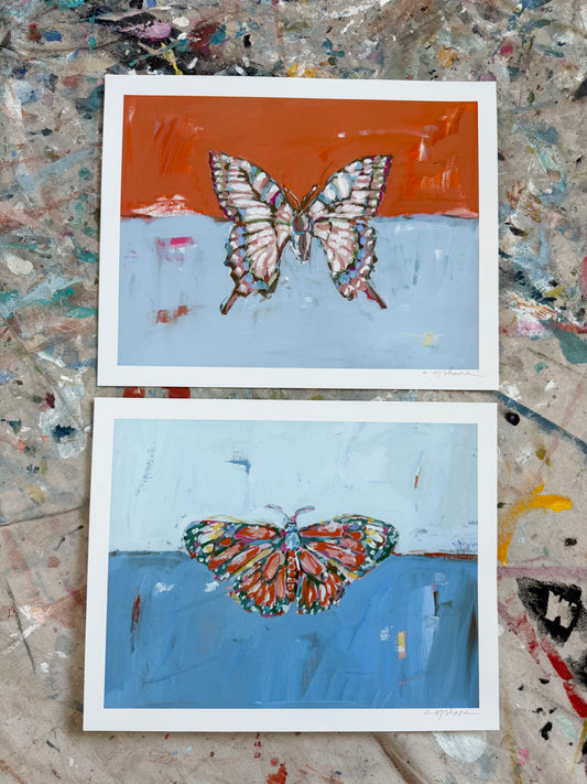 "Butterfly Kisses" 14X11 hand signed paper prints (set of 2)