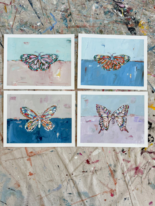 "Butterfly Kisses" 14X11 hand signed paper prints (set of 4)