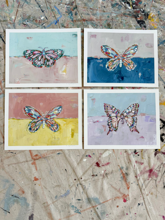 "Butterfly Kisses" 14X11 hand signed paper prints (set of 4)