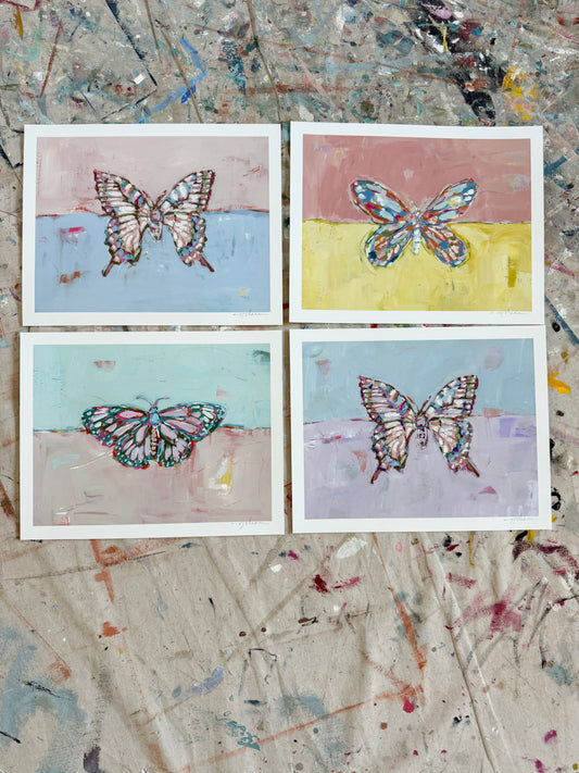 "Butterfly Kisses" 14X11 hand signed paper prints (set of 4)