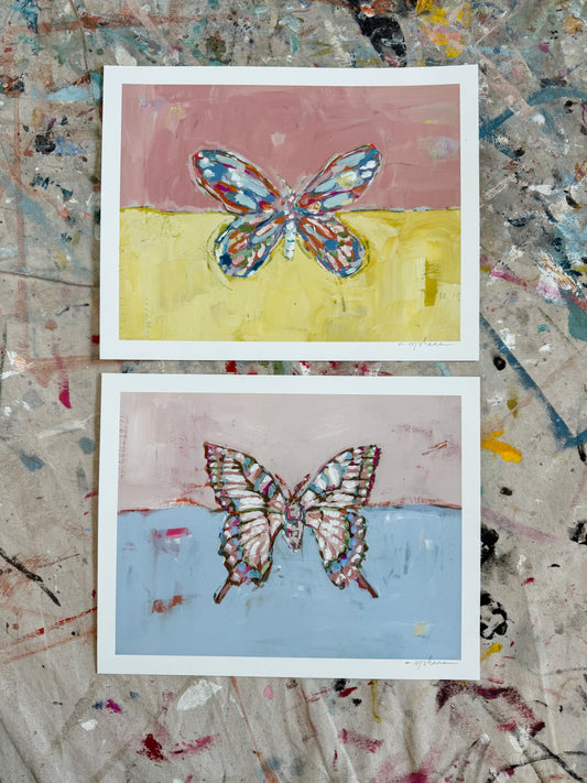 "Butterfly Kisses" 14X11 hand signed paper prints (set of 2)