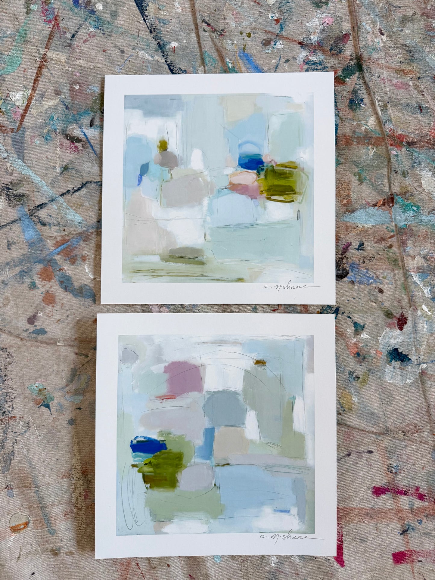 "New Beginnings" 8X8 hand signed paper prints (set of 2)