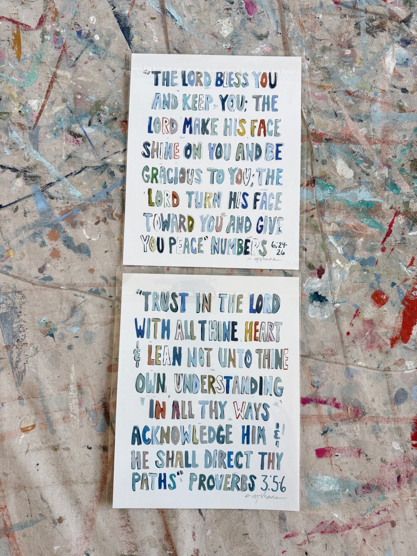 Numbers & Proverbs blues 8X10 hand signed paper print (set of 2)