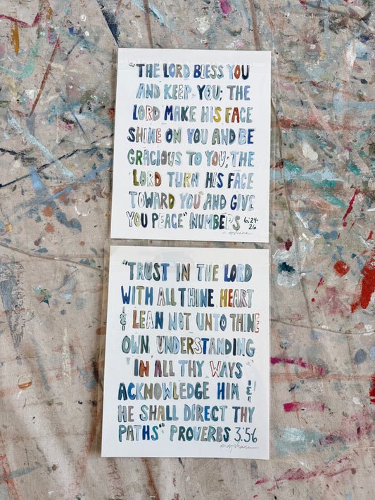 Numbers & Proverbs blues 8X10 hand signed paper print (set of 2)