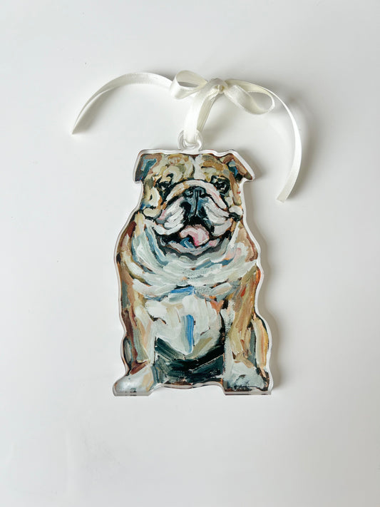 Bulldog Fawn & White (Ornament)